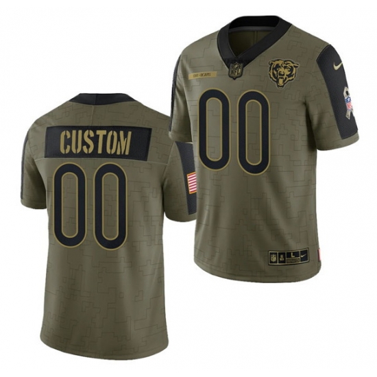 Men Women Youth Toddler Chicago Bears ACTIVE PLAYER Custom 2021 Olive Salute To Service Limited Stitched Jersey Men Women Youth Toddler Chicago Bears ACTIVE PLAYER Custom 2021 Olive Salute To Service Limited Stitched Jersey