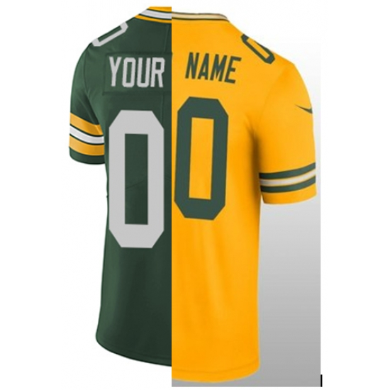 Packers Green and Rush split customized jersey Packers Green and Rush split customized jersey