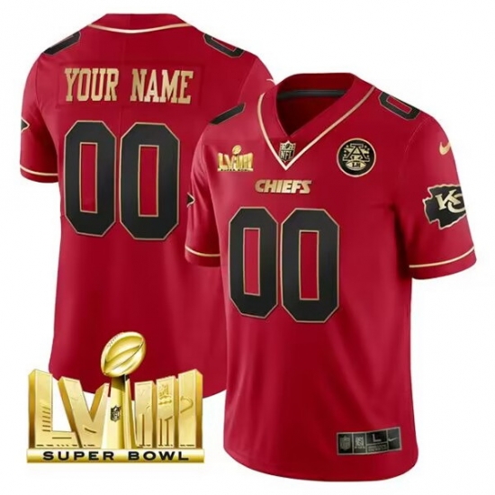 Men Women youth Kansas City Chiefs Active Player Custom Red With Gold Super Bowl LVIII Patch Vapor Untouchable Limited Stitched Football Jersey Men Women youth Kansas City Chiefs Active Player Custom Red With Gold Super Bowl LVIII Patch Vapor Untouchable Limited Stitched Football Jersey