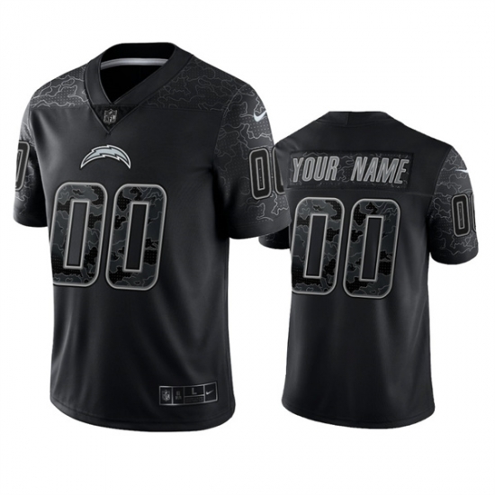 Men Women Youth Custom Los Angeles Chargers Black Reflective Limited Stitched Football Jersey Men Women Youth Custom Los Angeles Chargers Black Reflective Limited Stitched Football Jersey