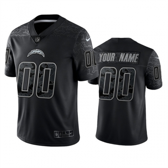 Men Women Youth Los Angeles Chargers Active Player Custom Black Reflective Limited Stitched Football Jersey Men Women Youth Los Angeles Chargers Active Player Custom Black Reflective Limited Stitched Football Jersey