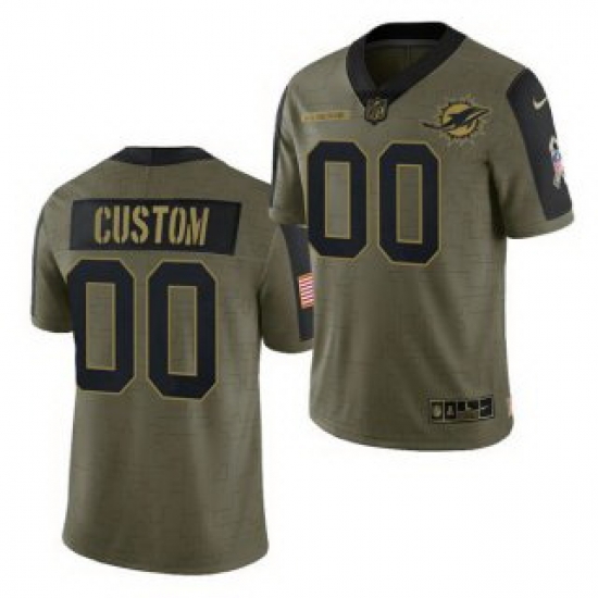 Men Women Youth Toddler Miami Dolphins Custom 2021 Olive Salute To Service Limited Jersey Men Women Youth Toddler Miami Dolphins Custom 2021 Olive Salute To Service Limited Jersey