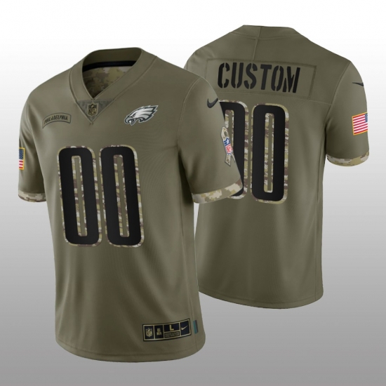 Men Women Youth Philadelphia Eagles ACTIVE PLAYER Custom Olive 2022 Salute To Service Limited Stitched Jersey Men Women Youth Philadelphia Eagles ACTIVE PLAYER Custom Olive 2022 Salute To Service Limited Stitched Jersey