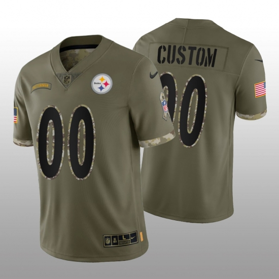 Men Women Youth Pittsburgh Steelers ACTIVE PLAYER Custom Olive 2022 Salute To Service Limited Stitched Jersey Men Women Youth Pittsburgh Steelers ACTIVE PLAYER Custom Olive 2022 Salute To Service Limited Stitched Jersey