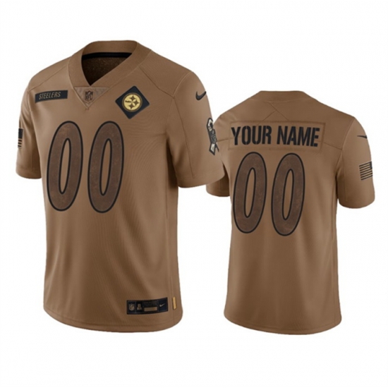 Men Women youth Pittsburgh Steelers Active Player Custom 2023 Brown Salute To Setvice Limited Stitched Football Jersey Men Women youth Pittsburgh Steelers Active Player Custom 2023 Brown Salute To Setvice Limited Stitched Football Jersey