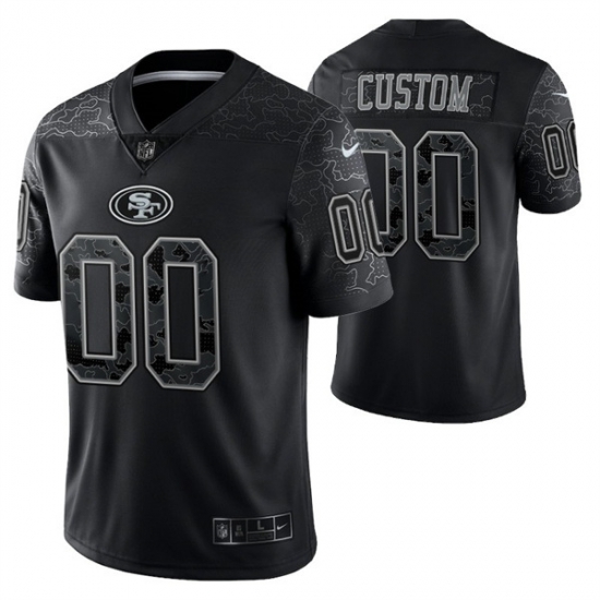Men San Francisco 49ers ACTIVE PLAYER Custom Black Reflective Limited Stitched Football Jersey Men San Francisco 49ers ACTIVE PLAYER Custom Black Reflective Limited Stitched Football Jersey