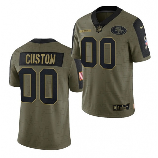 Men Women Youth Toddler San Francisco 49ers ACTIVE PLAYER Custom 2021 Olive Salute To Service Limited Men Women Youth Toddler San Francisco 49ers ACTIVE PLAYER Custom 2021 Olive Salute To Service Limited