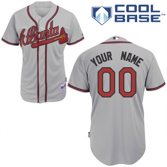 Men Women Youth All Size Atlanta Braves Cool Base Custom Jerseys Grey Men Women Youth All Size Atlanta Braves Cool Base Custom Jerseys Grey