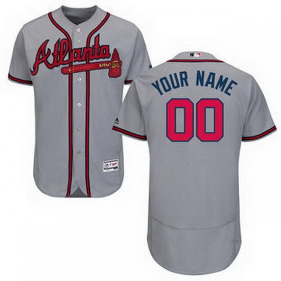 Men Women Youth All Size Atlanta Braves Flex Base Custom Jersey Grey Men Women Youth All Size Atlanta Braves Flex Base Custom Jersey Grey