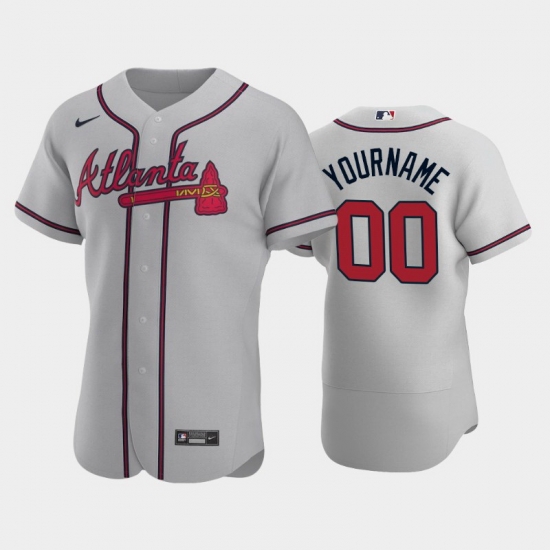 Men Women Youth Toddler Atlanta Braves Gray Custom Nike MLB Flex Base Jersey Men Women Youth Toddler Atlanta Braves Gray Custom Nike MLB Flex Base Jersey