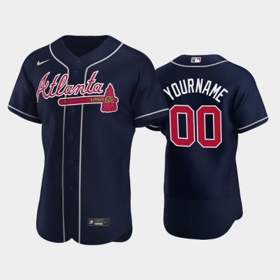 Men Women Youth Toddler Atlanta Braves Navy Blue Custom Nike MLB Flex Base Jersey Men Women Youth Toddler Atlanta Braves Navy Blue Custom Nike MLB Flex Base Jersey