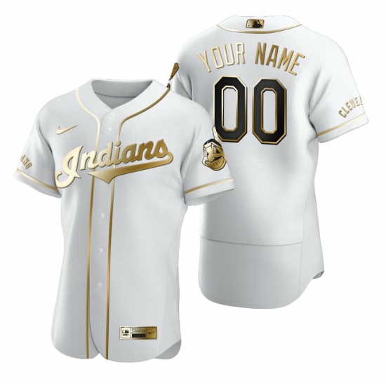 Men Women Youth Toddler Cleveland Indians White Gold Custom Nike MLB Flex Base Jersey Men Women Youth Toddler Cleveland Indians White Gold Custom Nike MLB Flex Base Jersey
