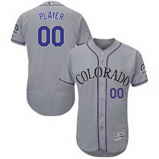 Men Women Youth All Size Colorado Rockies Custom Flex Base Jersey Grey Men Women Youth All Size Colorado Rockies Custom Flex Base Jersey Grey