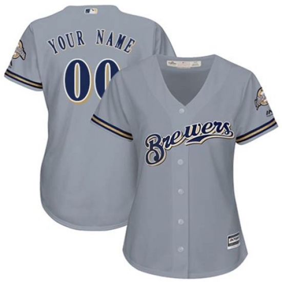 Men Women Youth All Size Milwaukee Brewers Custom Cool Base Grey Jersey Men Women Youth All Size Milwaukee Brewers Custom Cool Base Grey Jersey