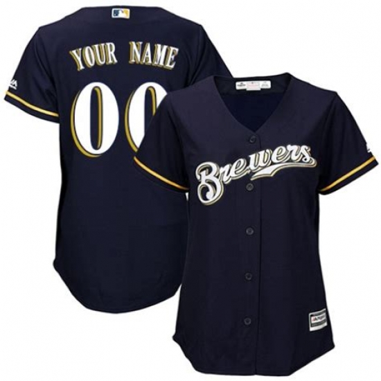 Men Women Youth All Size Milwaukee Brewers Custom Cool Base Navy Jersey Men Women Youth All Size Milwaukee Brewers Custom Cool Base Navy Jersey