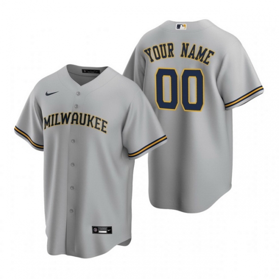 Men Women Youth Toddler All Size Milwaukee Brewers Custom Nike Gray Stitched MLB Cool Base Road Jersey Men Women Youth Toddler All Size Milwaukee Brewers Custom Nike Gray Stitched MLB Cool Base Road Jersey