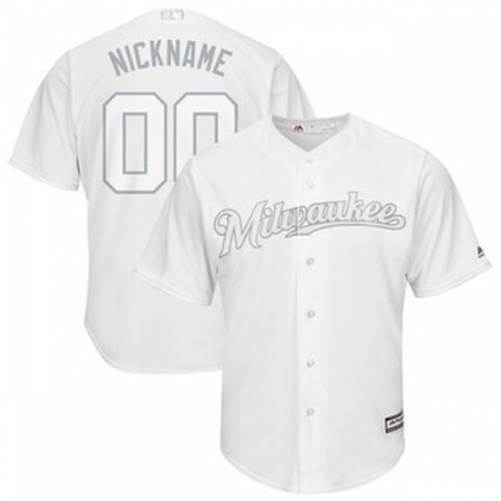 Men Women Youth Toddler All Size Milwaukee Brewers Majestic 2019 Players Weekend Cool Base Roster Custom White Jersey Men Women Youth Toddler All Size Milwaukee Brewers Majestic 2019 Players Weekend Cool Base Roster Custom White Jersey
