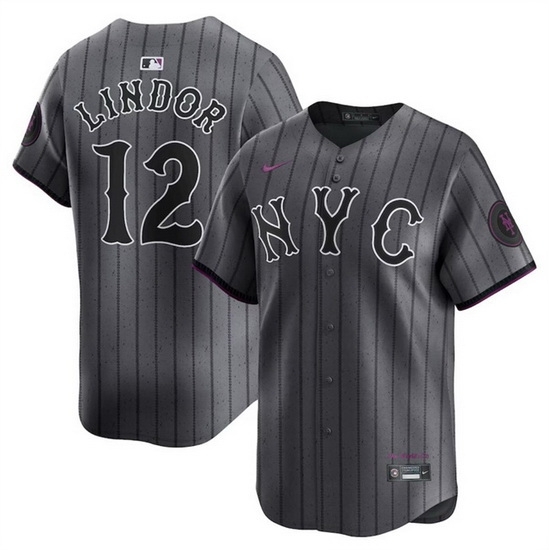 Men Women Youth New York Mets Customized Graphite 2024 City Connect Limited Stitched Baseball Jersey Men Women Youth New York Mets Customized Graphite 2024 City Connect Limited Stitched Baseball Jersey