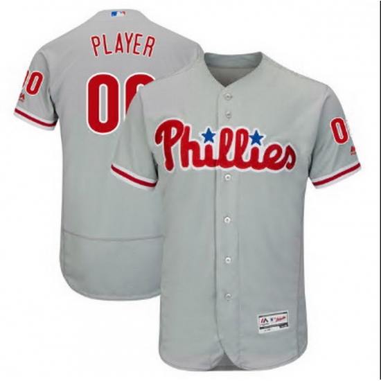 Men Women Youth All Size Philadelphia Phillies Majestic Alternate Grey Flex Base Custom Jersey Men Women Youth All Size Philadelphia Phillies Majestic Alternate Grey Flex Base Custom Jersey