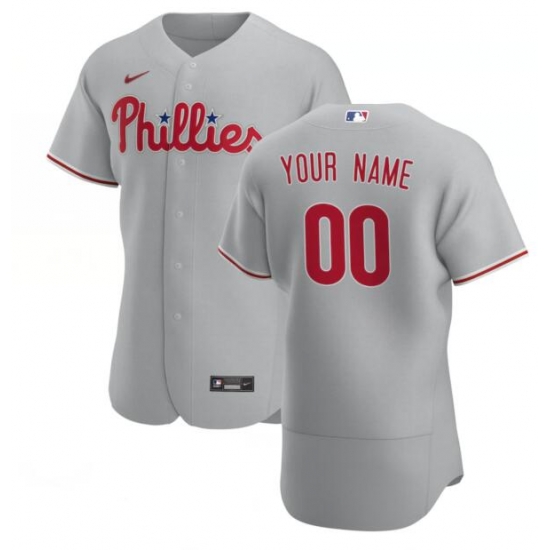 Men Women Youth Philadelphia Phillies Gray Road Custom Flex Base Jersey Men Women Youth Philadelphia Phillies Gray Road Custom Flex Base Jersey