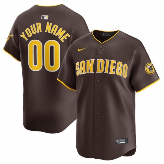 Men Women youth San Diego Padres Active Player Custom Brown 2024 Away Limited Stitched Baseball Jersey Men Women youth San Diego Padres Active Player Custom Brown 2024 Away Limited Stitched Baseball Jersey