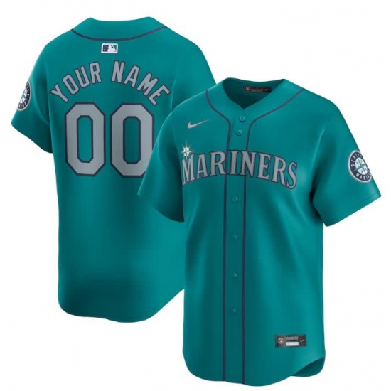 Men Women youth Seattle Mariners Active Player Custom Aqua Alternate Limited Stitched Jersey