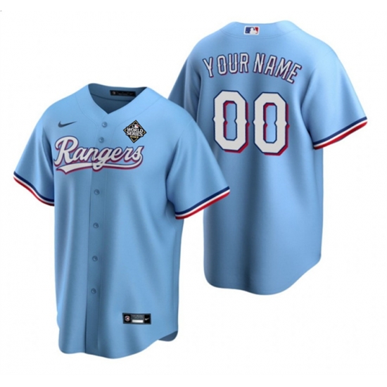 Men Texas Rangers Active Player Custom Blue 2023 World Series Stitched Baseball Jersey Men Texas Rangers Active Player Custom Blue 2023 World Series Stitched Baseball Jersey