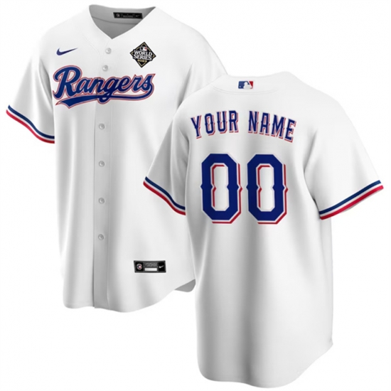 Men Texas Rangers Active Player Custom White 2023 World Series Stitched Baseball Jersey Men Texas Rangers Active Player Custom White 2023 World Series Stitched Baseball Jersey