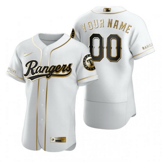 Men Women Youth Toddler All Size Texas Rangers Custom Nike White Stitched MLB Flex Base Golden Edition Jersey Men Women Youth Toddler All Size Texas Rangers Custom Nike White Stitched MLB Flex Base Golden Edition Jersey