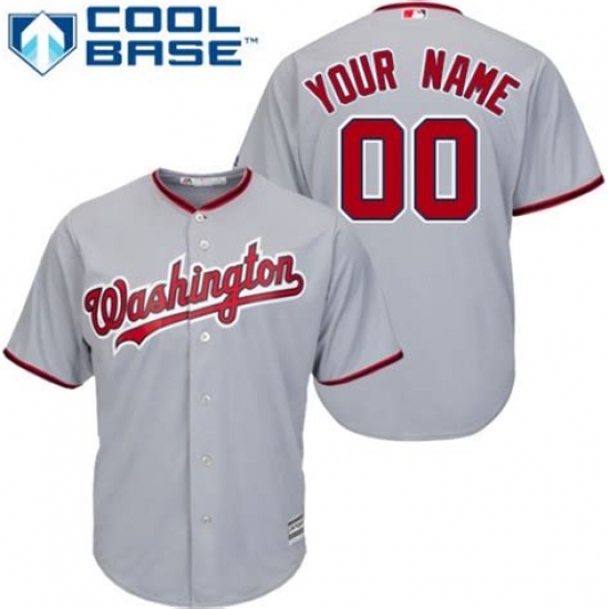 Men Women Youth All Size Washington Nationals Majestic Cool Base Custom Jersey Grey Men Women Youth All Size Washington Nationals Majestic Cool Base Custom Jersey Grey