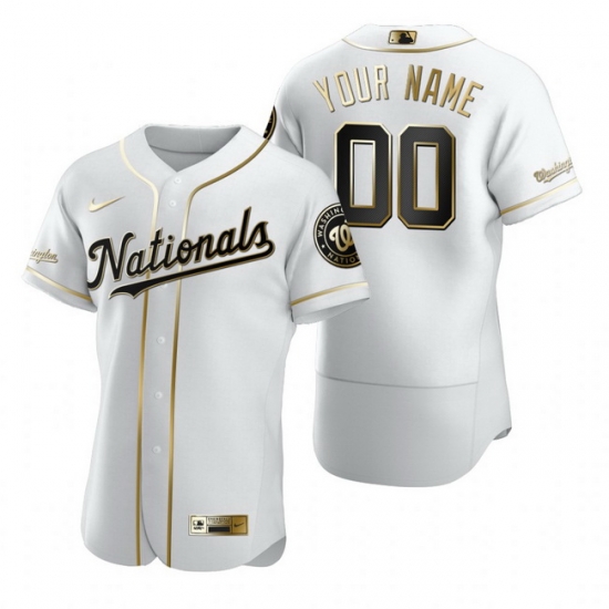 Men Women Youth Toddler All Size Washington Nationals Custom Nike White Stitched MLB Flex Base Golden Edition Jersey Men Women Youth Toddler All Size Washington Nationals Custom Nike White Stitched MLB Flex Base Golden Edition Jersey