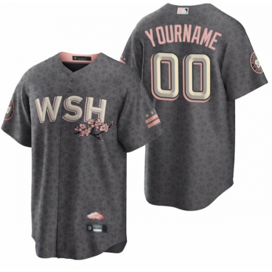 Men Women Youth Washington Nationals Active Player Custom 2022 Grey City Connect Cherry Blossom Cool Base Stitched jersey Men Women Youth Washington Nationals Active Player Custom 2022 Grey City Connect Cherry Blossom Cool Base Stitched jersey