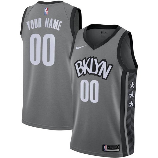 Men Women Youth Toddler Brooklyn Nets Custom Gray Nike NBA Stitched Jersey Men Women Youth Toddler Brooklyn Nets Custom Gray Nike NBA Stitched Jersey