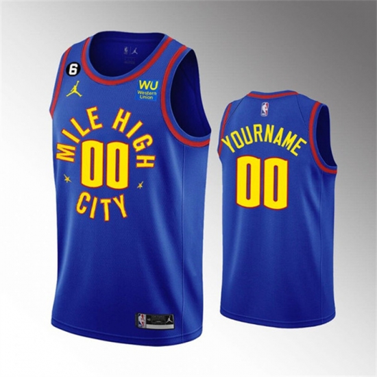 Men Women Youth Denver Nuggets Active Custom Blue Memorial Patch 2022 23 Statement Edition With NO 6 Patch Stitched Jersey Men Women Youth Denver Nuggets Active Custom Blue Memorial Patch 2022 23 Statement Edition With NO 6 Patch Stitched Jersey