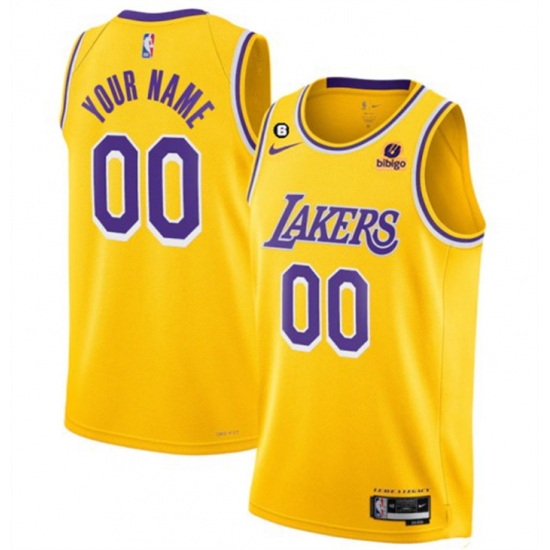 Men Women Youth Los Angeles Lakers Active Player Cutom 2022 23 Yellow No 6 Patch Stitched Basketball Jersey Men Women Youth Los Angeles Lakers Active Player Cutom 2022 23 Yellow No 6 Patch Stitched Basketball Jersey