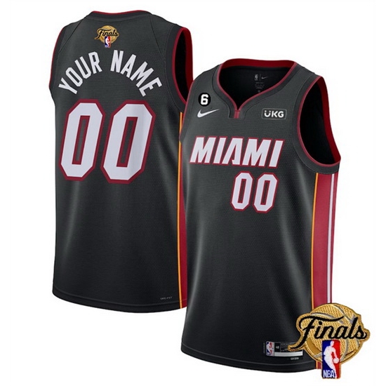 Men Miami Heat Active Player Custom Black 2023 Finals Icon Edition With NO 6 Patch Stitched Basketball Jersey Men Miami Heat Active Player Custom Black 2023 Finals Icon Edition With NO 6 Patch Stitched Basketball Jersey