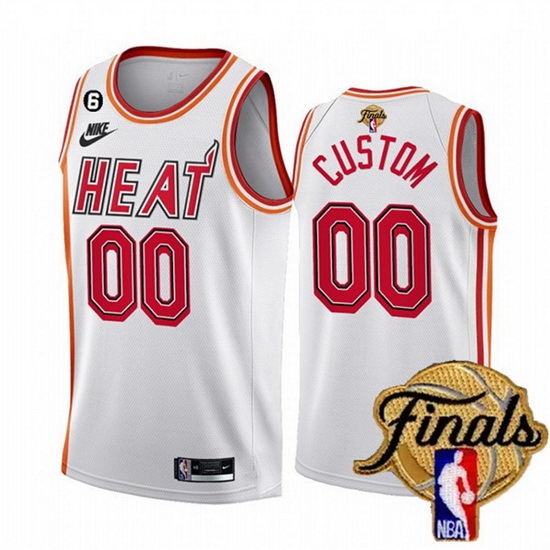 Men Miami Heat Active Player Custom White 2023 Finals Classic Edition With NO 6 Patch Stitched Basketball Jersey Men Miami Heat Active Player Custom White 2023 Finals Classic Edition With NO 6 Patch Stitched Basketball Jersey