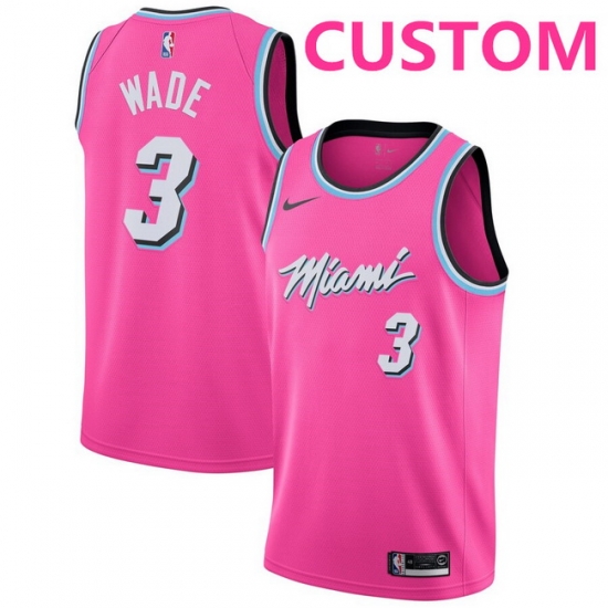 Men Women Youth Toddler All Size Miami Heat Custom Nike Pink 2018 19 Swingman Earned Edition Jersey Men Women Youth Toddler All Size Miami Heat Custom Nike Pink 2018 19 Swingman Earned Edition Jersey
