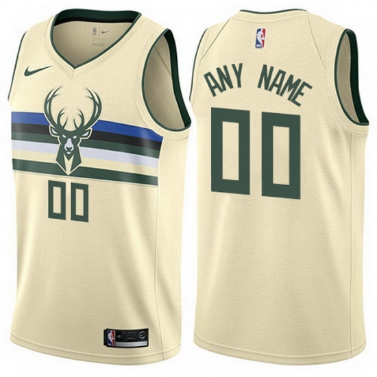 Men Women Youth Toddler All Size Nike Milwaukee Bucks Customized Authentic Cream NBA City Edition Jersey Men Women Youth Toddler All Size Nike Milwaukee Bucks Customized Authentic Cream NBA City Edition Jersey