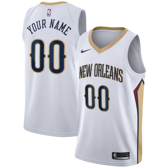 Men Women Youth Toddler New Orleans Pelicans White Gold Custom Nike NBA Stitched Jersey Men Women Youth Toddler New Orleans Pelicans White Gold Custom Nike NBA Stitched Jersey