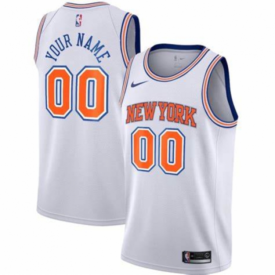 Men Women Youth Toddler New York Knicks White Orange Custom Nike NBA Stitched Jersey Men Women Youth Toddler New York Knicks White Orange Custom Nike NBA Stitched Jersey