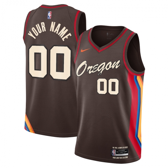Men Women Youth Toddler Portland Blazers Brown Custom Nike NBA Stitched Jersey Men Women Youth Toddler Portland Blazers Brown Custom Nike NBA Stitched Jersey