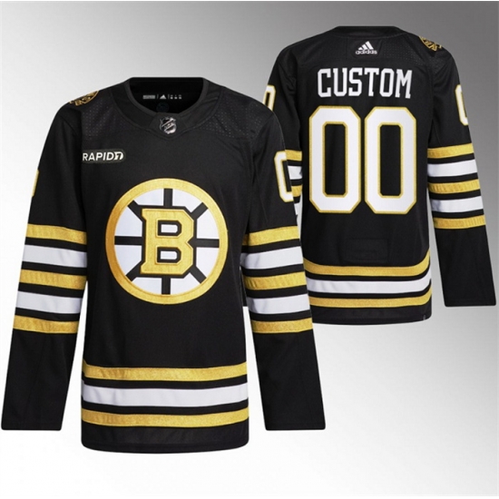 Men Women youth Boston Bruins Custom Black With Rapid7 Patch 100th Anniversary Stitched Jersey Men Women youth Boston Bruins Custom Black With Rapid7 Patch 100th Anniversary Stitched Jersey