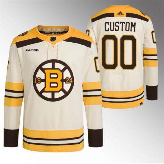 Men Women youth Boston Bruins Custom Cream With Rapid7 Patch 100th Anniversary Stitched Jersey Men Women youth Boston Bruins Custom Cream With Rapid7 Patch 100th Anniversary Stitched Jersey