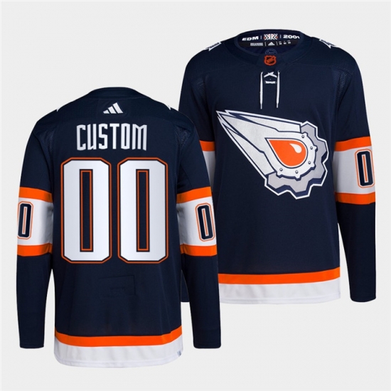 Men Women Youth Edmonton Oilers Custom Navy 2022 23 Reverse Retro Stitched Jersey Men Women Youth Edmonton Oilers Custom Navy 2022 23 Reverse Retro Stitched Jersey