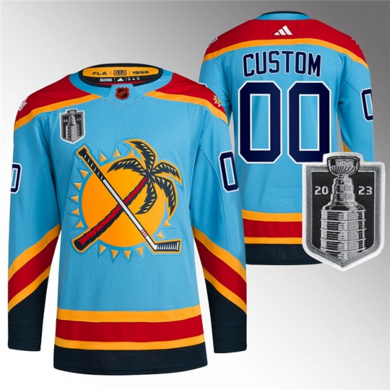 Men Florida Panthers Custom Blue 2023 Stanley Cup Final Reverse Retro Stitched Jersey Men Florida Panthers Custom Blue 2023 Stanley Cup Final Reverse Retro Stitched Jersey
