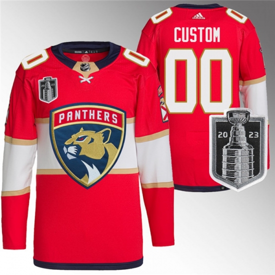 Men Florida Panthers Custom Red 2023 Stanley Cup Final Stitched Jersey Men Florida Panthers Custom Red 2023 Stanley Cup Final Stitched Jersey