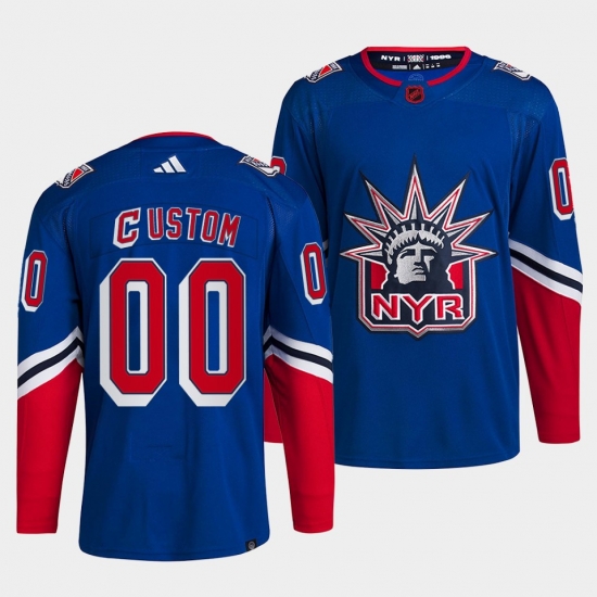 Men Women Youth New York Rangers Custom Blue 2022 Reverse Retro Stitched Jersey Men Women Youth New York Rangers Custom Blue 2022 Reverse Retro Stitched Jersey