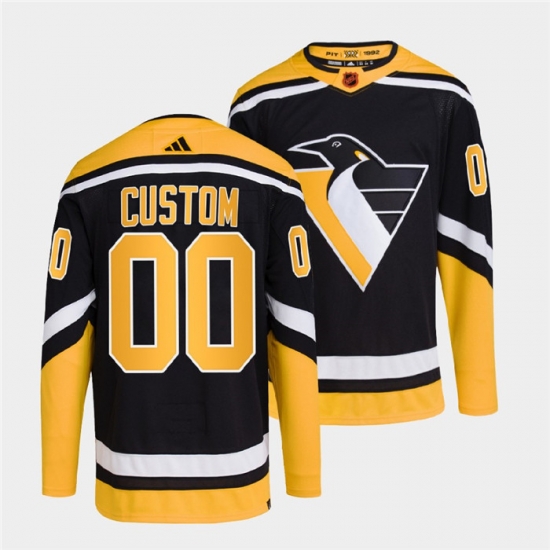 Men Women Youth Pittsburgh Penguins Custom Black 2022 Reverse Retro Stitched Jersey Men Women Youth Pittsburgh Penguins Custom Black 2022 Reverse Retro Stitched Jersey