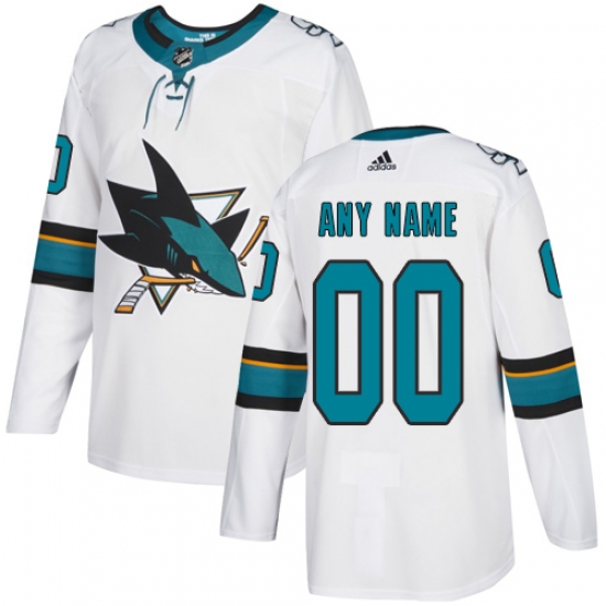 Men Women Youth Toddler White Jersey - Customized Adidas San Jose Sharks Away Men Women Youth Toddler White Jersey - Customized Adidas San Jose Sharks Away